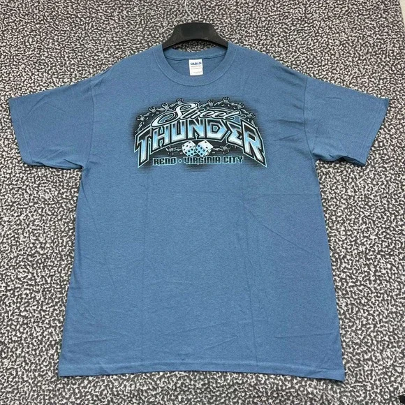 Vintage Reno Street Thunder Shirt Men Large Gildan Short Sleeve Deadstock New - Picture 2 of 7